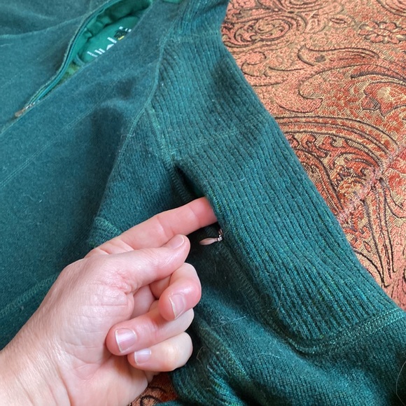 Mountain Hardwear Wool poly stretch full zip jacket sweater dark pine green S M - Picture 6 of 13